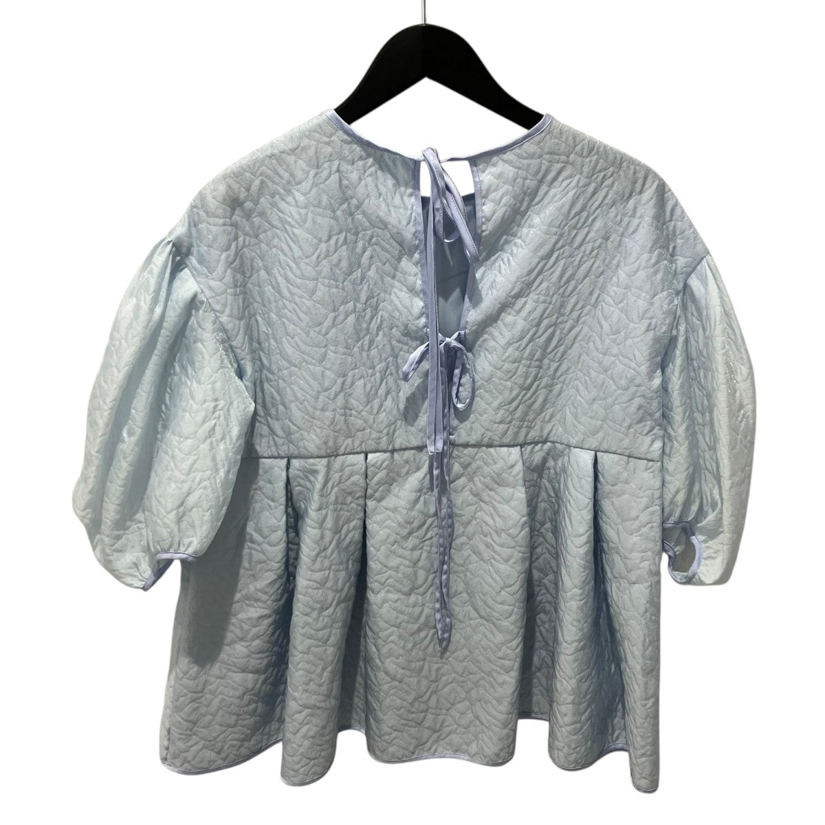 BLUELEA Silky Jacquard Blouse半袖ブラウス232004/6 古着・中古-2枚目のアイテム画像