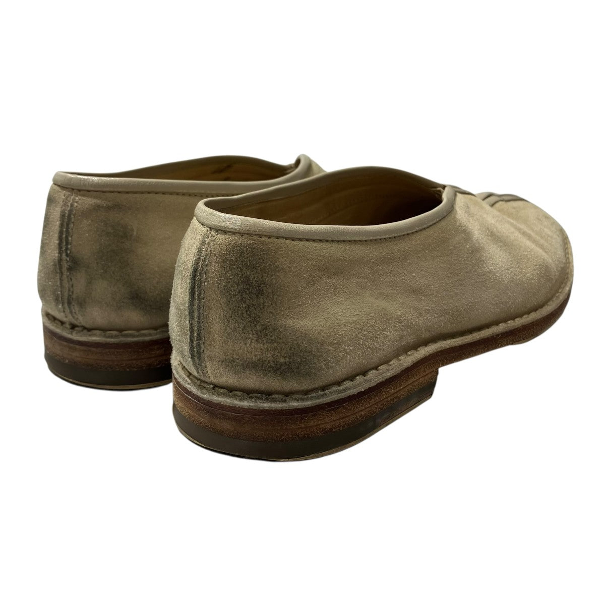 LEMAIRE PIPED CREPE SLIPPERSスクエア トゥ レザーシューズ 古着・中古-2枚目のアイテム画像