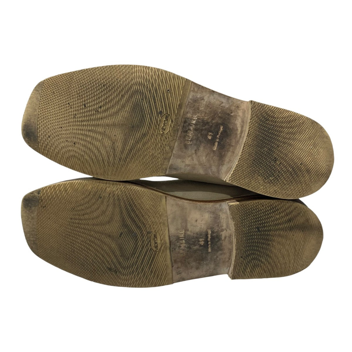 LEMAIRE PIPED CREPE SLIPPERSスクエア トゥ レザーシューズ 古着・中古-3枚目のアイテム画像