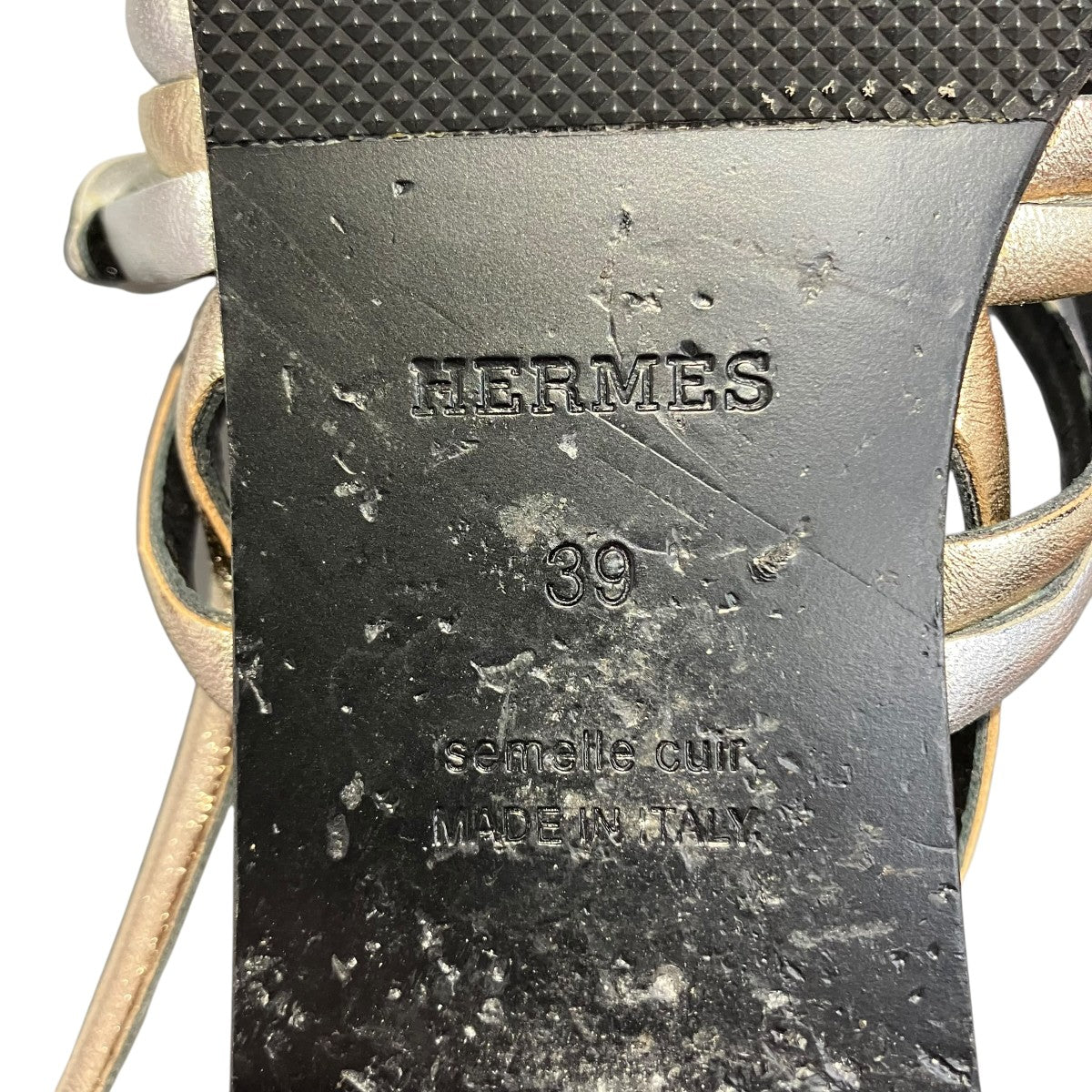 HERMES メタリックストラップサンダル 古着・中古-8枚目のアイテム画像