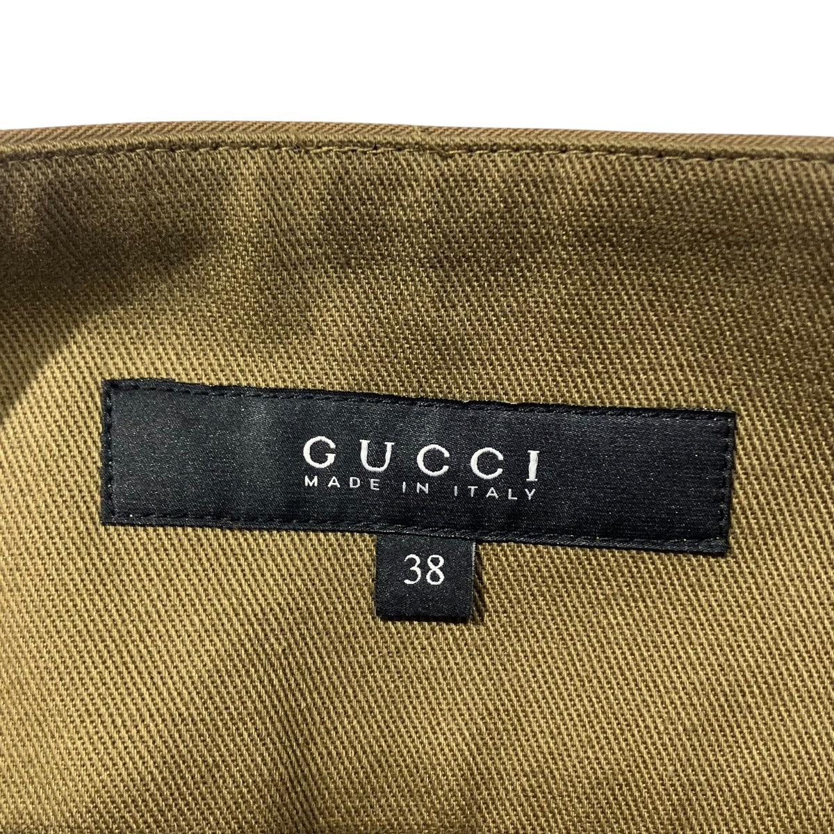 GUCCI 08年 DISTRESSED BROWN COTTON LOGO BUTTON DOWN MINI SKIRT200269 古着・中古-5枚目のアイテム画像