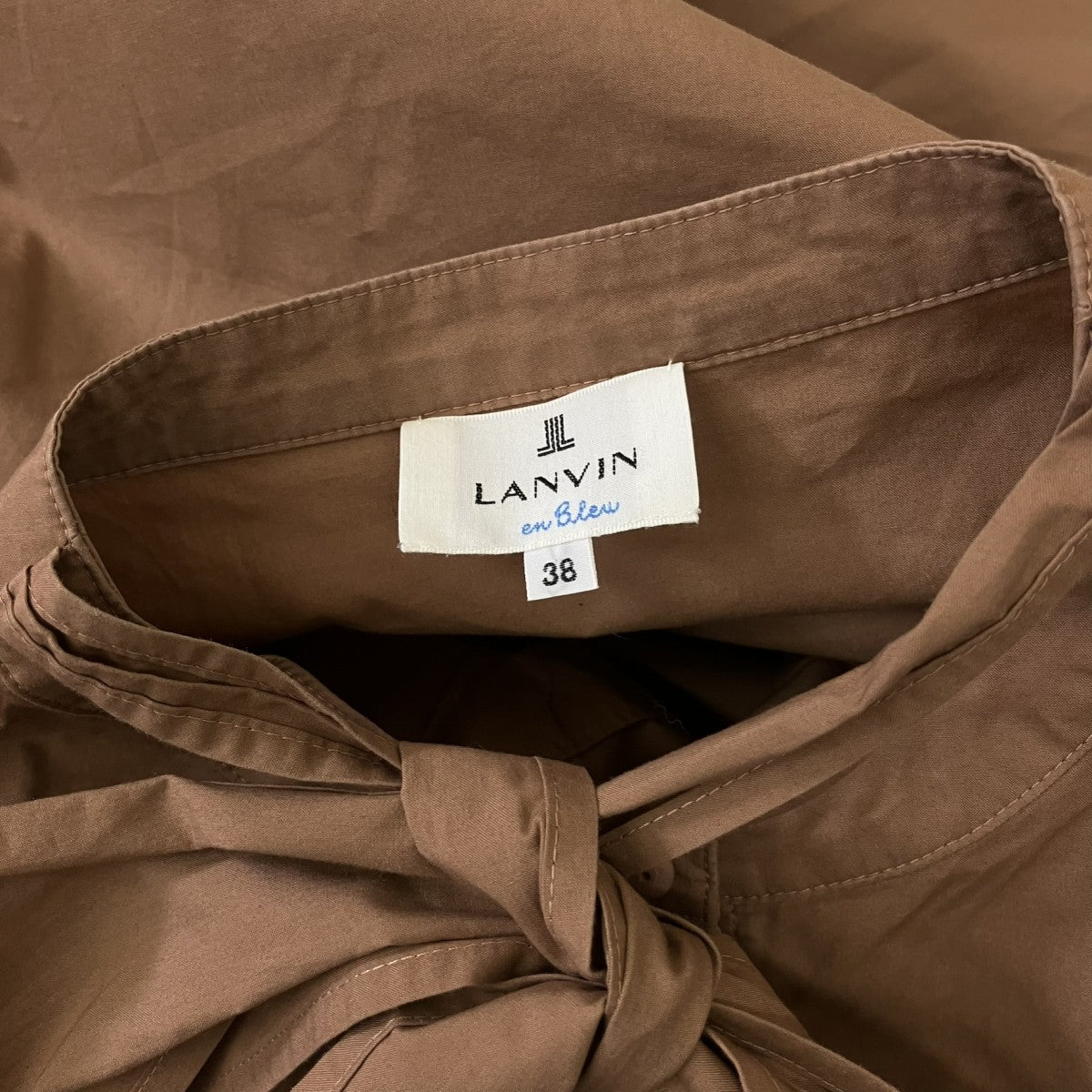 LANVIN en Bleu シャーリング袖リボンブラウス3096614 古着・中古-5枚目のアイテム画像