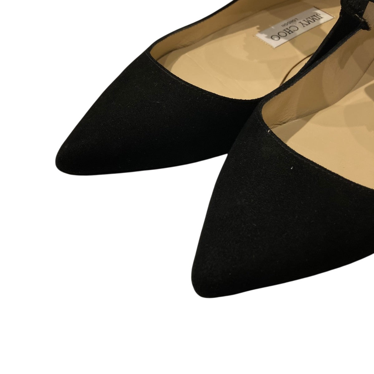 【美品】ジミーチュウ・クリスタル バックル付きパンプス JIMMY CHOO(ジミーチュウ) クリスタルバックル ポインテッドトゥ