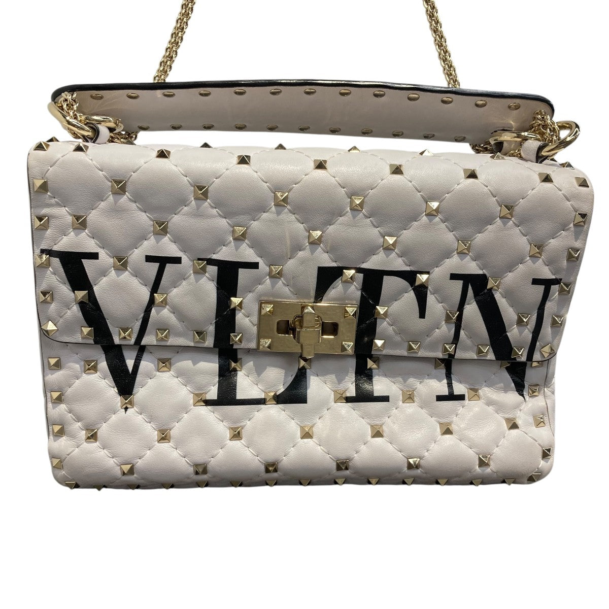 VALENTINO ロックスタッズスパイク チェーンショルダーバッグ 古着・中古-3枚目のアイテム画像