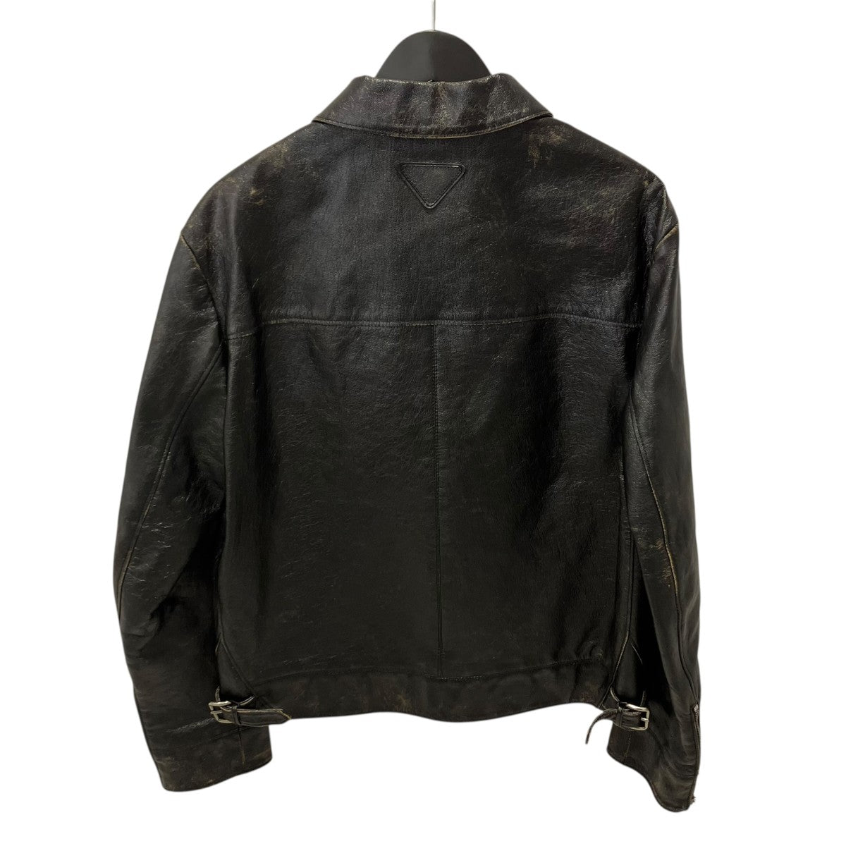 PRADA VINTAGE LEATHER SINGLE JACKETレザージャケットUPW491 古着・中古-2枚目のアイテム画像