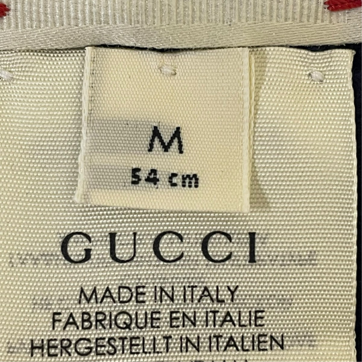 GUCCI(グッチ) エラスティックヘアバンド ネイビー×レッド サイズ M