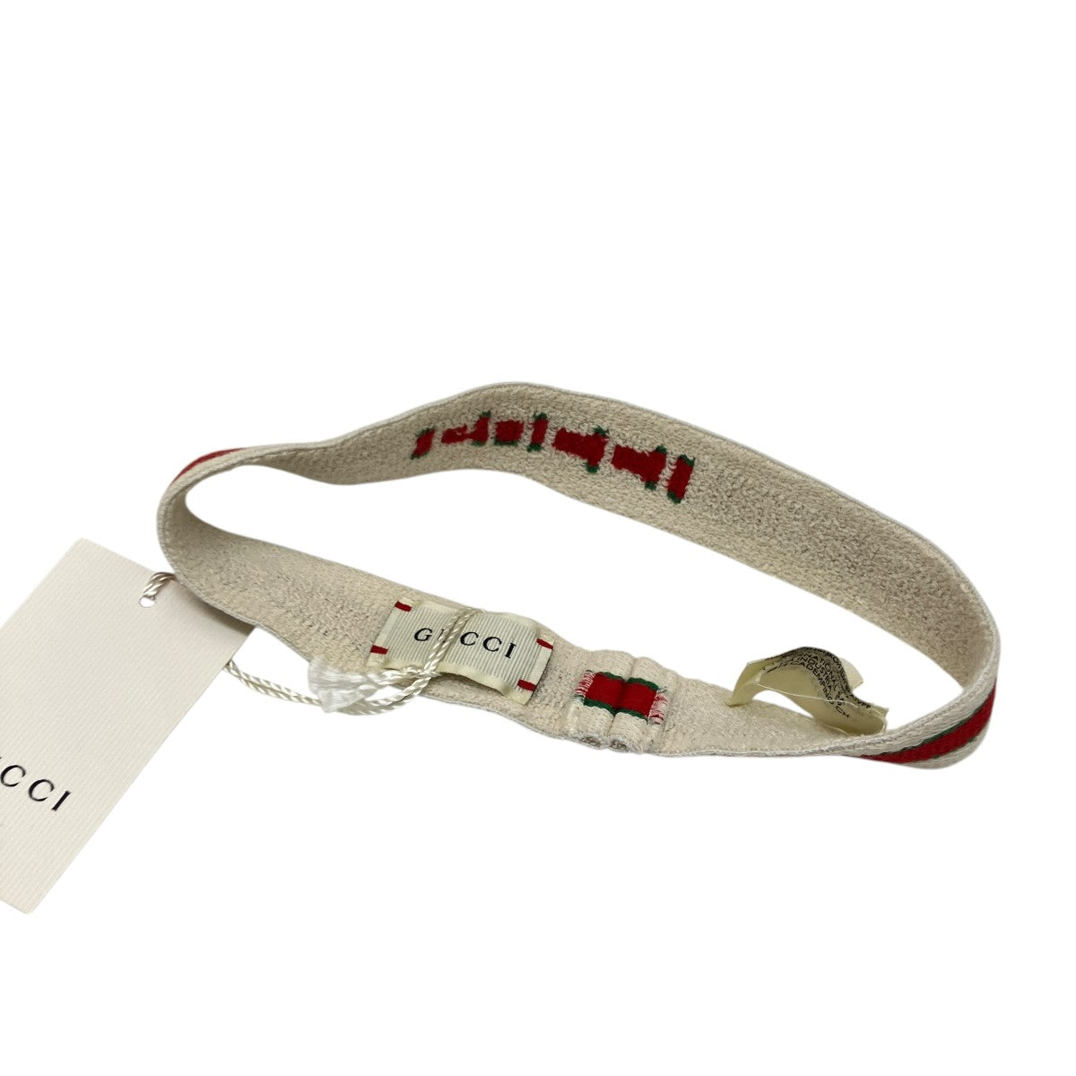 GUCCI ヘアバンド ホワイト レッド GUCCI(グッチ) ヘアバンド ホワイト×レッド サイズ 54cm｜【公式