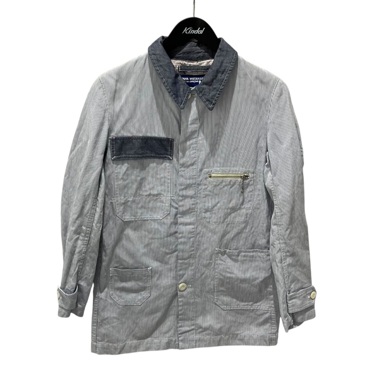 JUNYA WATANABE MAN AD2012ストライプカバーオールWK-C405 古着・中古-1枚目のアイテム画像