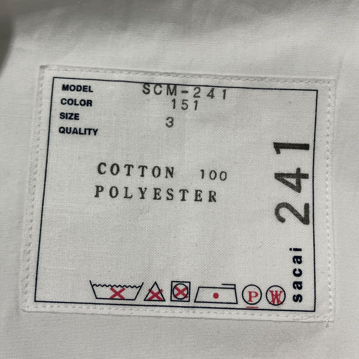 sacai 26SSCotton Poplin ShirtSCM-241 古着・中古-5枚目のアイテム画像