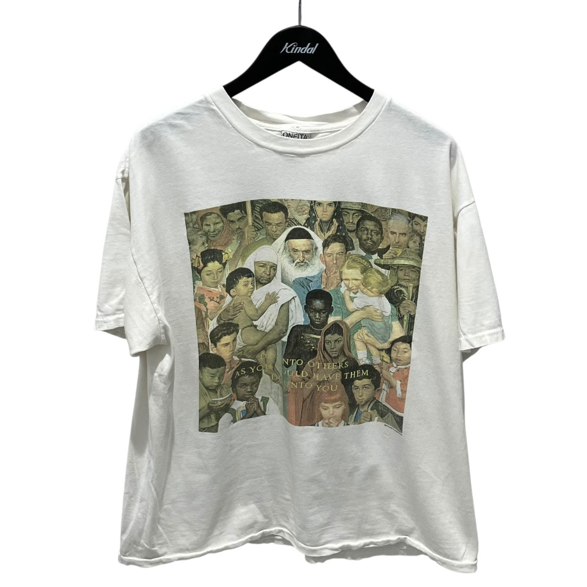 VINTAGE 00sNORMAN ROCKWELL 黄金律ART TEE 古着・中古-1枚目のアイテム画像