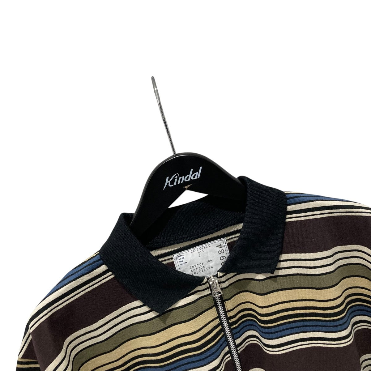 sacai 26SSボーダーハーフジップTシャツ26-03984M 古着・中古-3枚目のアイテム画像