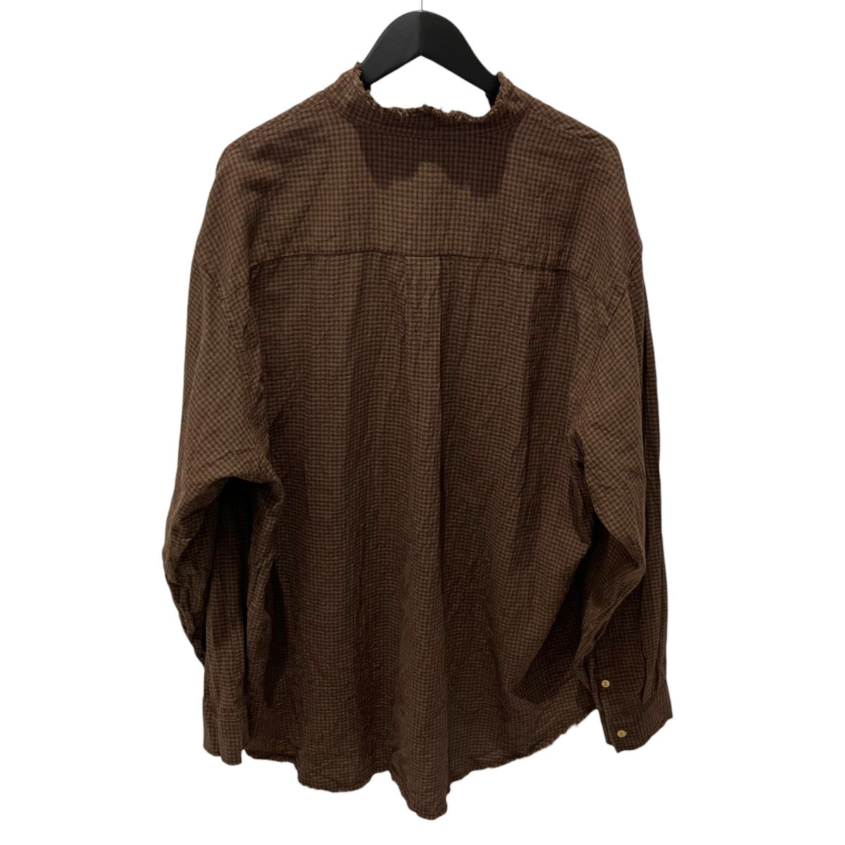 BLACKBIRD 26SScut off collar shirtギンガムチェックシャツB-007-S01C 古着・中古-2枚目のアイテム画像