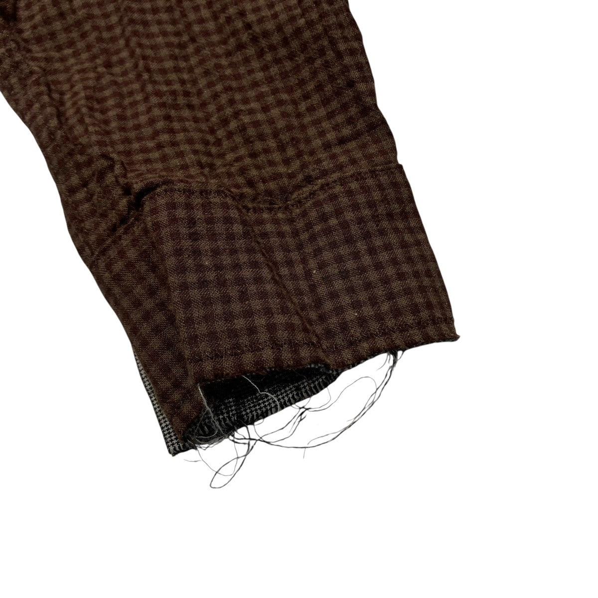 BLACKBIRD 26SScut off collar shirtギンガムチェックシャツB-007-S01C 古着・中古-4枚目のアイテム画像