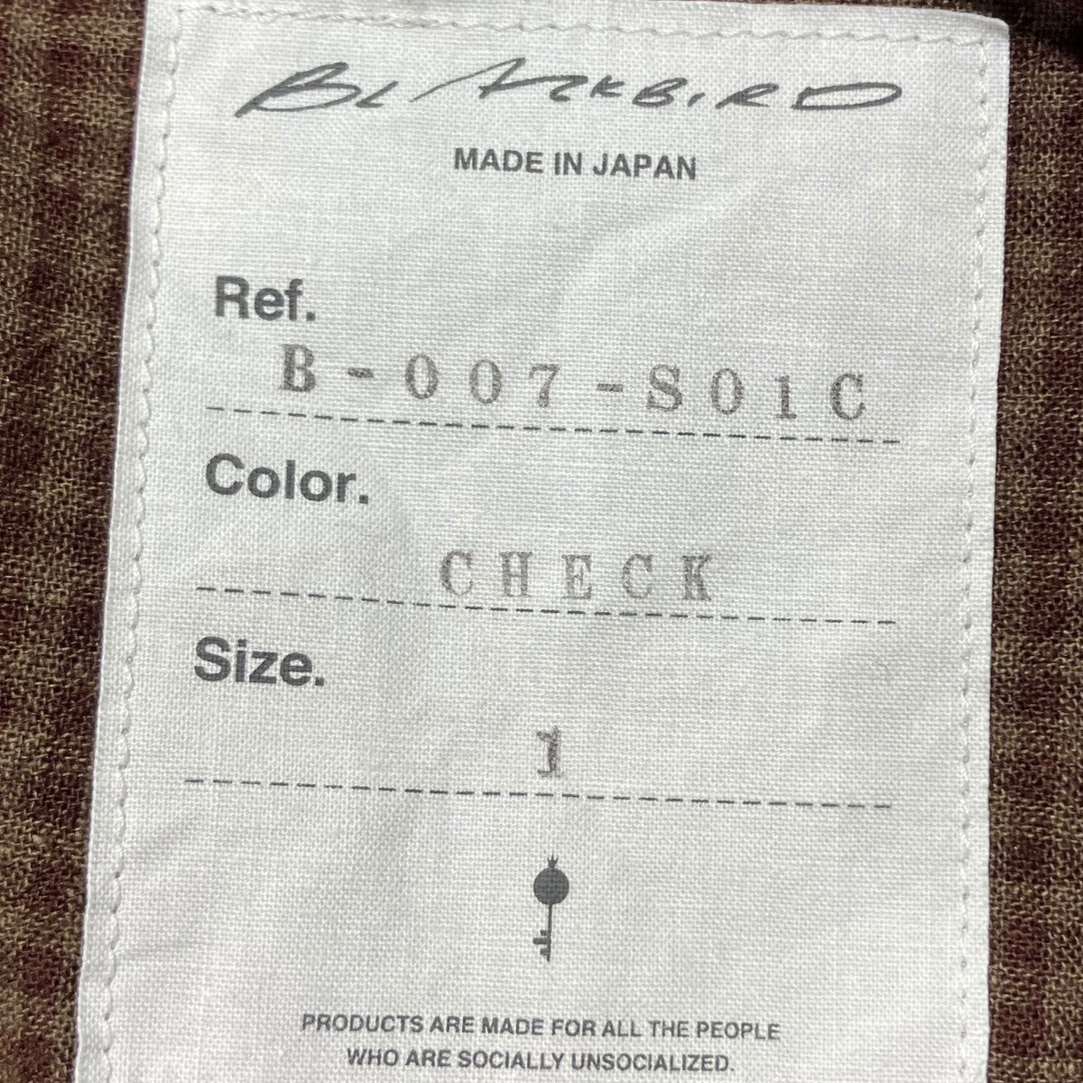 BLACKBIRD 26SScut off collar shirtギンガムチェックシャツB-007-S01C 古着・中古-5枚目のアイテム画像