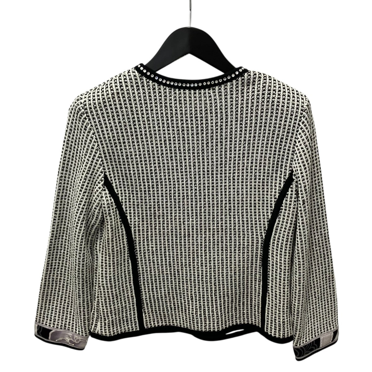 LEONARD PARIS ラインストーン付き ノーカラーツイードジャケットジャケット0377492 古着・中古-2枚目のアイテム画像
