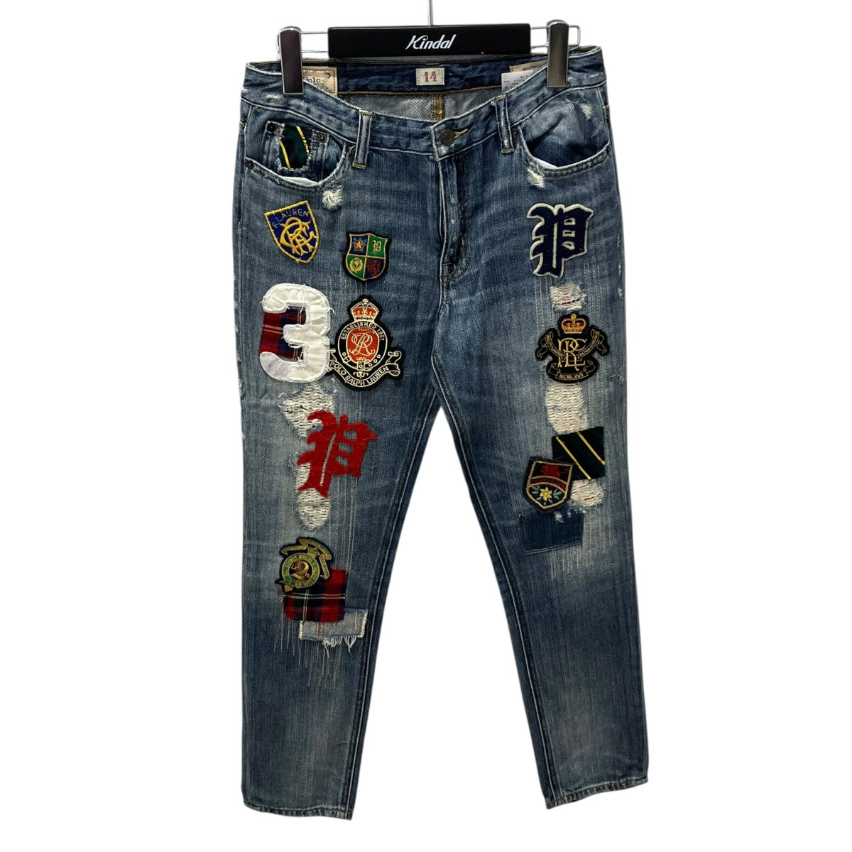 POLO RALPH LAUREN Boy friend SKINNY ワッペンデニムパンツ313561571001 古着・中古-1枚目のアイテム画像