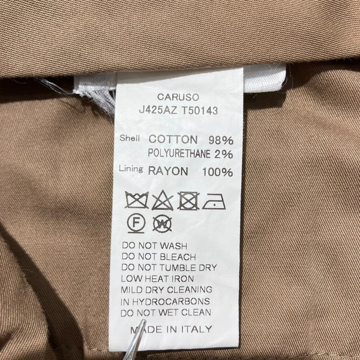 CARUSO 2タックコットンスラックスコットンパンツJ425AZ T50143 古着・中古-6枚目のアイテム画像