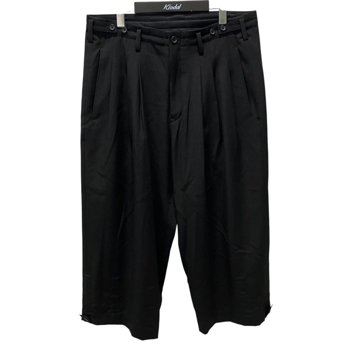 YOHJI YAMAMOTO WOOL GABARDINE TAB DETAIL WIDE PANTSワイドパンツHP-P28-100 古着・中古-1枚目のアイテム画像