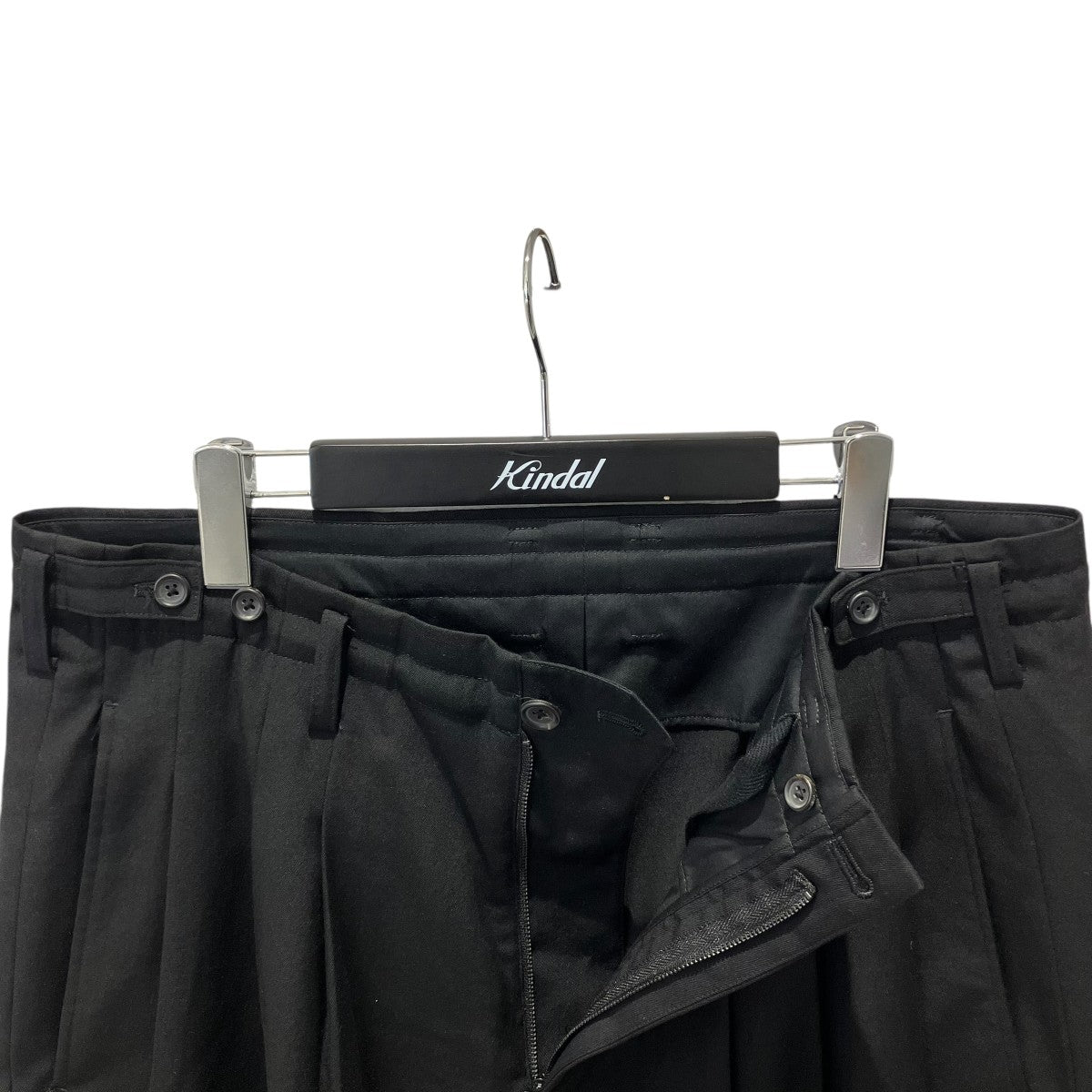 YOHJI YAMAMOTO WOOL GABARDINE TAB DETAIL WIDE PANTSワイドパンツHP-P28-100 古着・中古-3枚目のアイテム画像