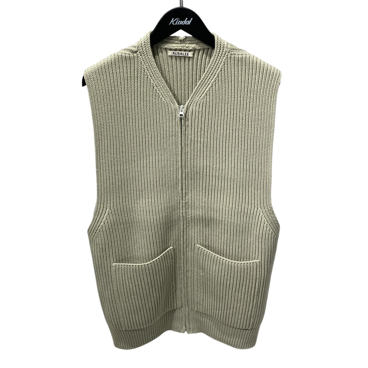 AURALEE SUPER FINE WOOL RIB KNIT ZIP VESTニットベストA9AV03RK 古着・中古-1枚目のアイテム画像