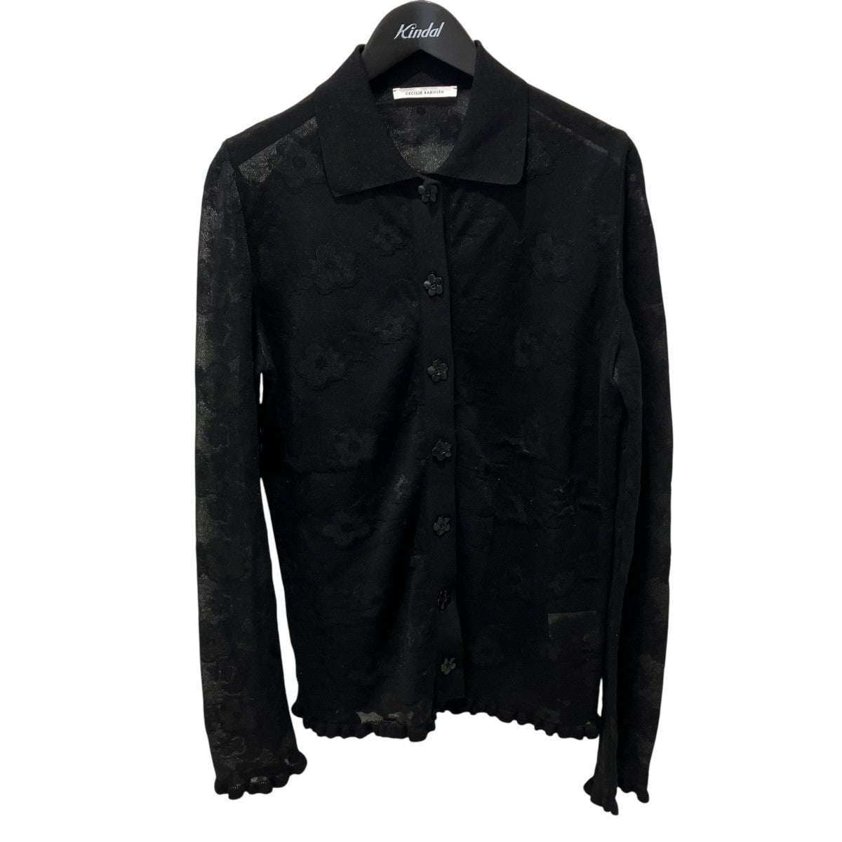 Cecilie Bahnsen 25SSPETRA CARDIGAN JAQUARD KNITニットカーディガンBLK-15090-A 古着・中古-1枚目のアイテム画像