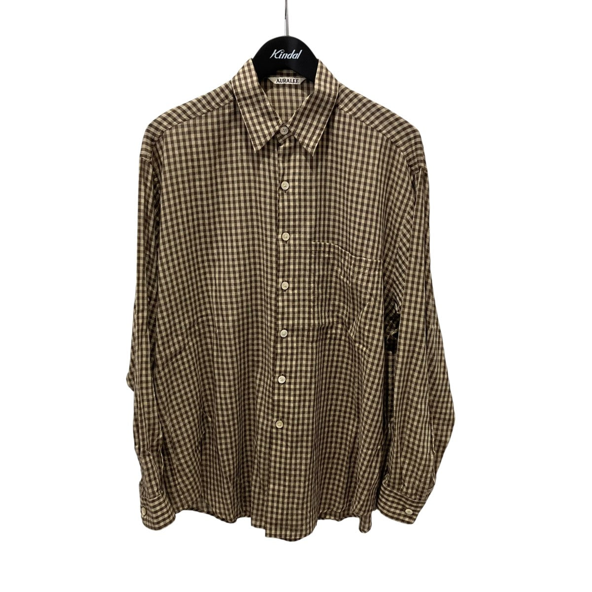 AURALEE 25SSAIRY LIGHT COTTON CHECK BIG SHIRT長袖シャツA25SS01GC 古着・中古-1枚目のアイテム画像