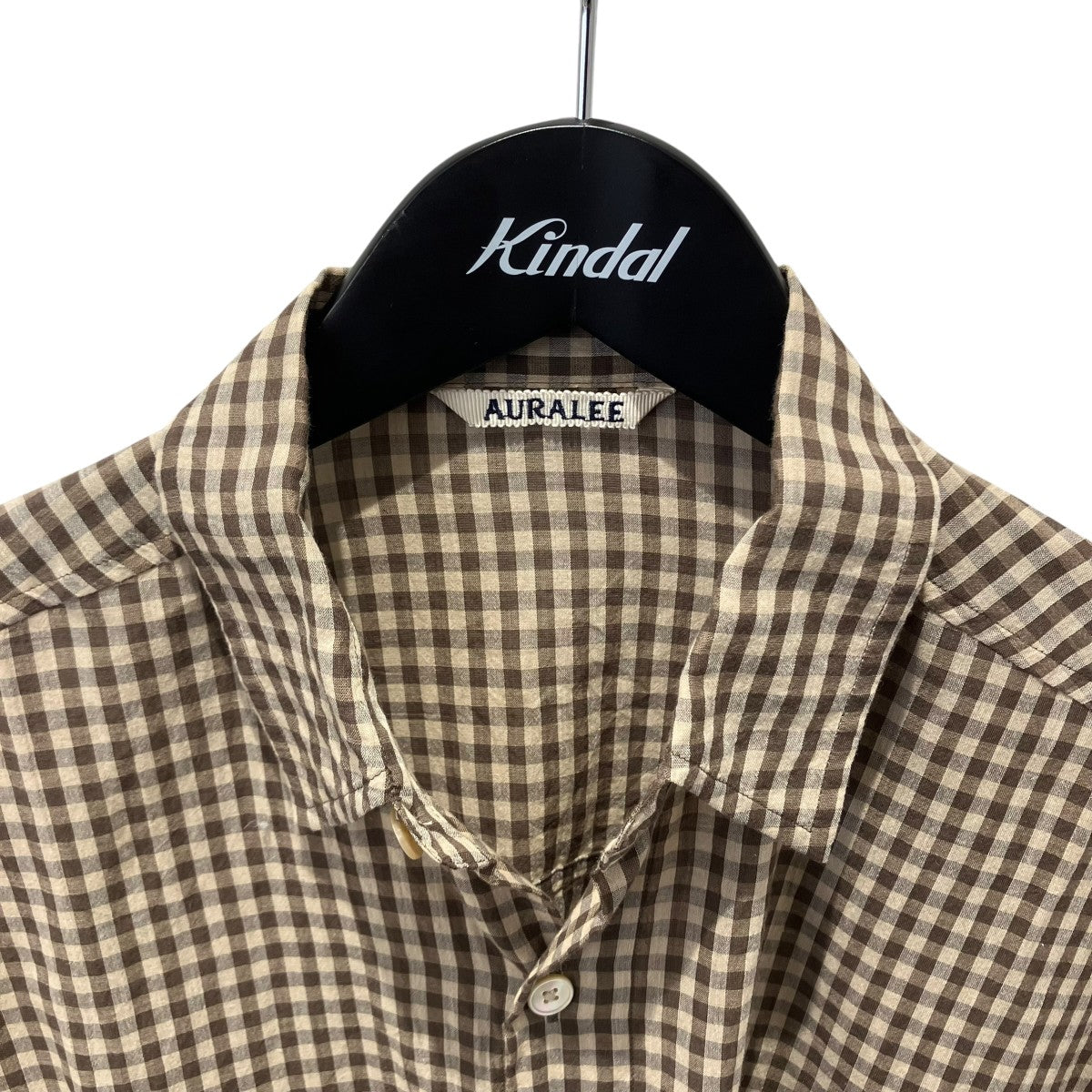 AURALEE 25SSAIRY LIGHT COTTON CHECK BIG SHIRT長袖シャツA25SS01GC 古着・中古-3枚目のアイテム画像