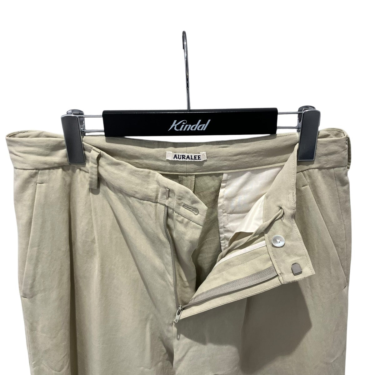 AURALEE 25SSLIGHT COTTON WOOL VIYELLA SLACKSスラックスA25SP02KV 古着・中古-3枚目のアイテム画像
