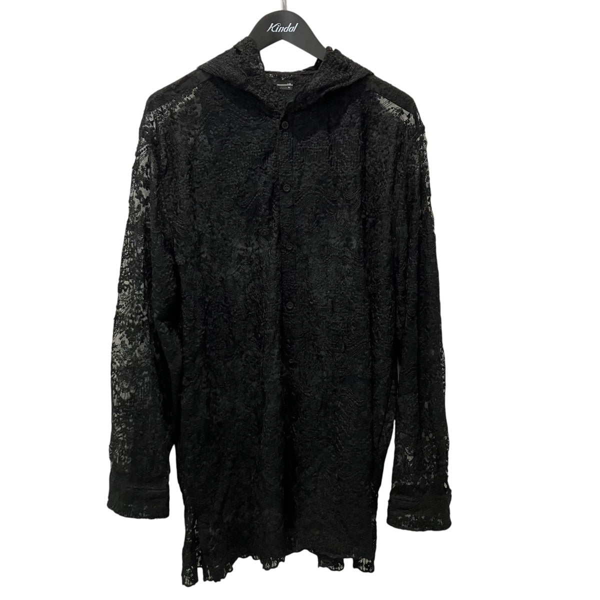 LAD MUSICIAN 26SSTULLE EMBROIDERY LACE HOODED BIG SHIRTレースシャツ2126-102 古着・中古-1枚目のアイテム画像