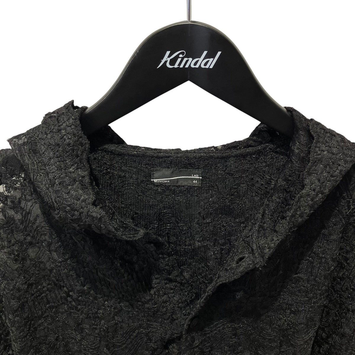LAD MUSICIAN 26SSTULLE EMBROIDERY LACE HOODED BIG SHIRTレースシャツ2126-102 古着・中古-3枚目のアイテム画像