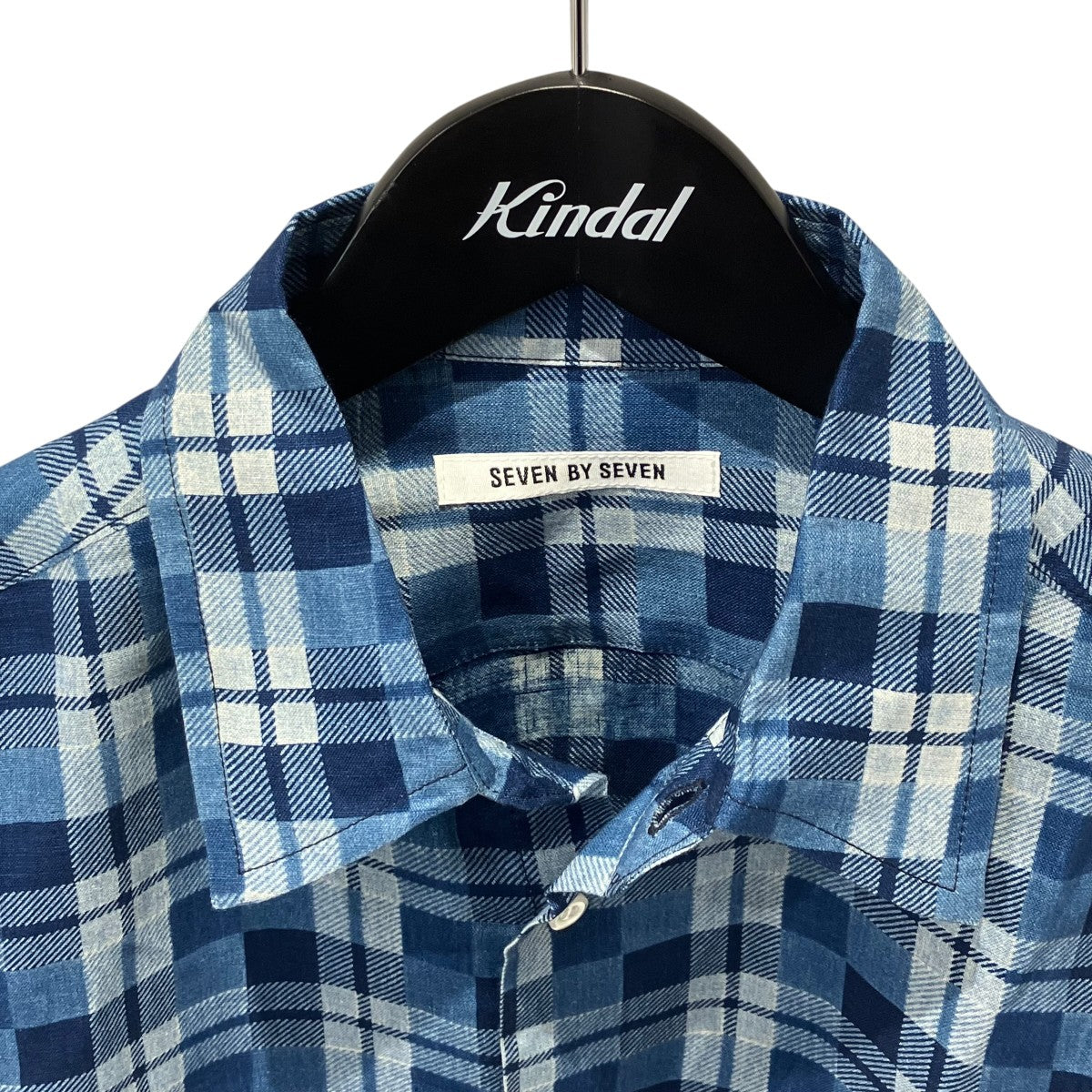 LINEN CHECK SHIRTS L S - Discharge printing -チェック長袖シャツ800-5150058