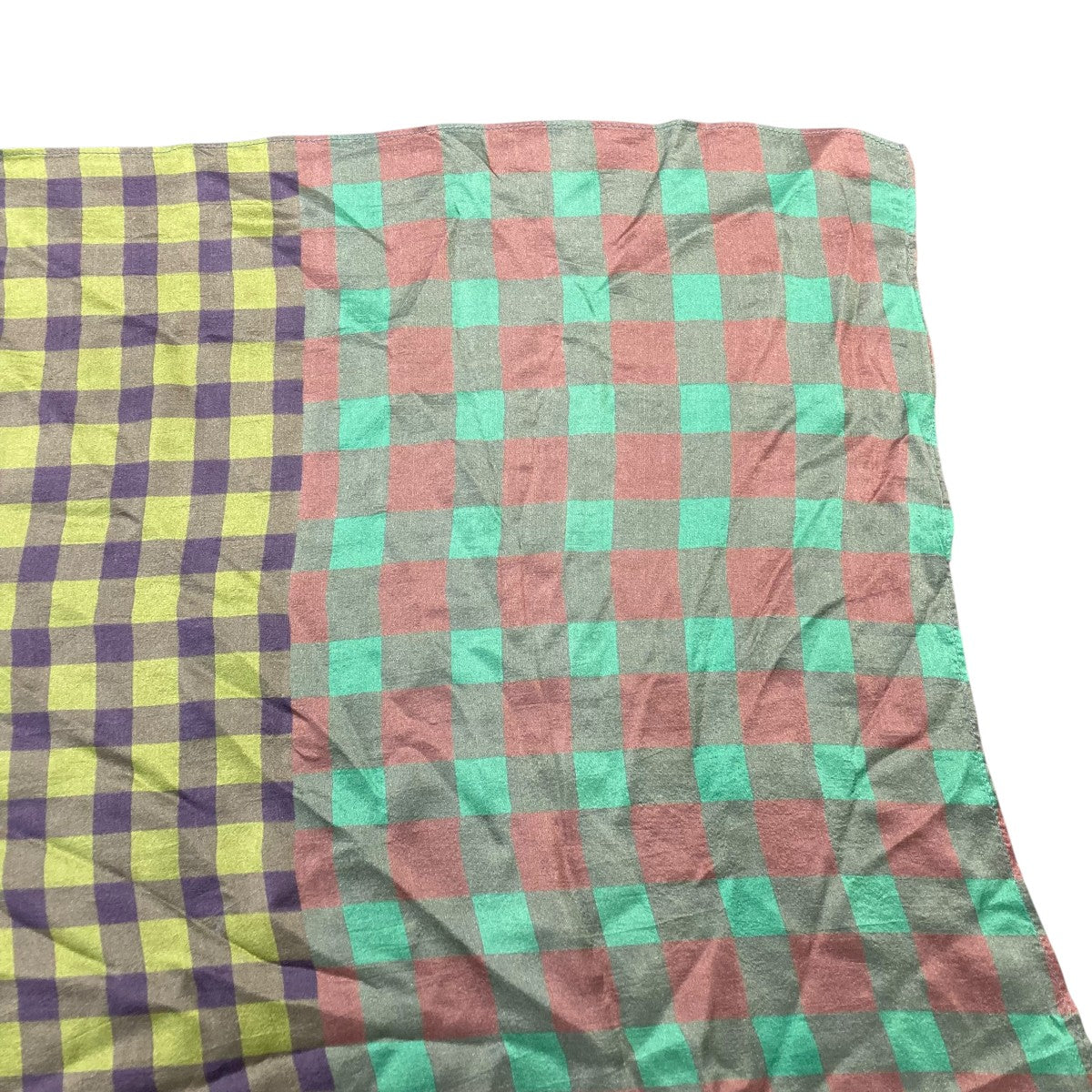 YAVi MIX GINGHAM SCARFスカーフYC14C-24 古着・中古-4枚目のアイテム画像
