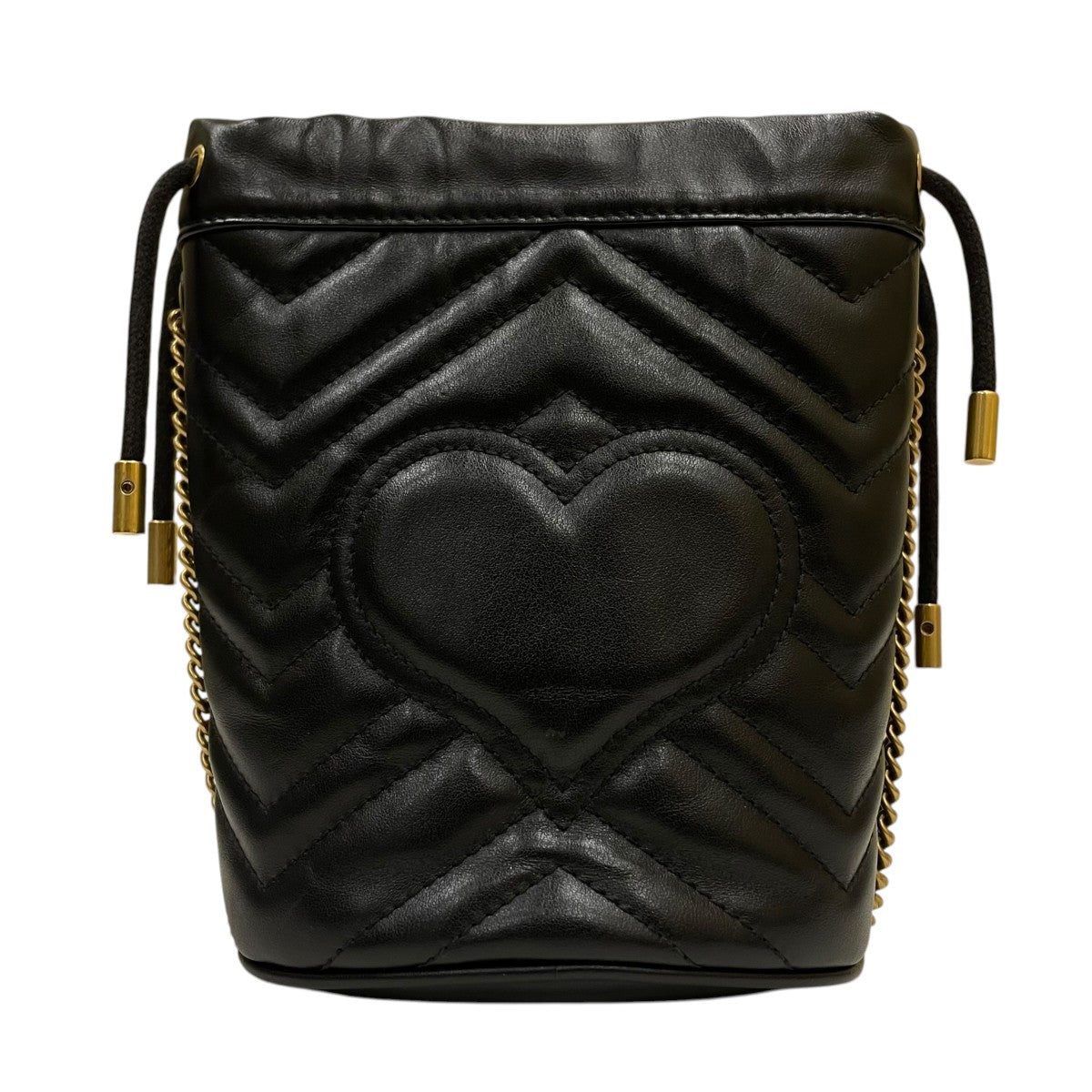 GUCCI GGマーモント ミニ バケットバッグキルティングレザー ショルダーバッグ575163 古着・中古-2枚目のアイテム画像