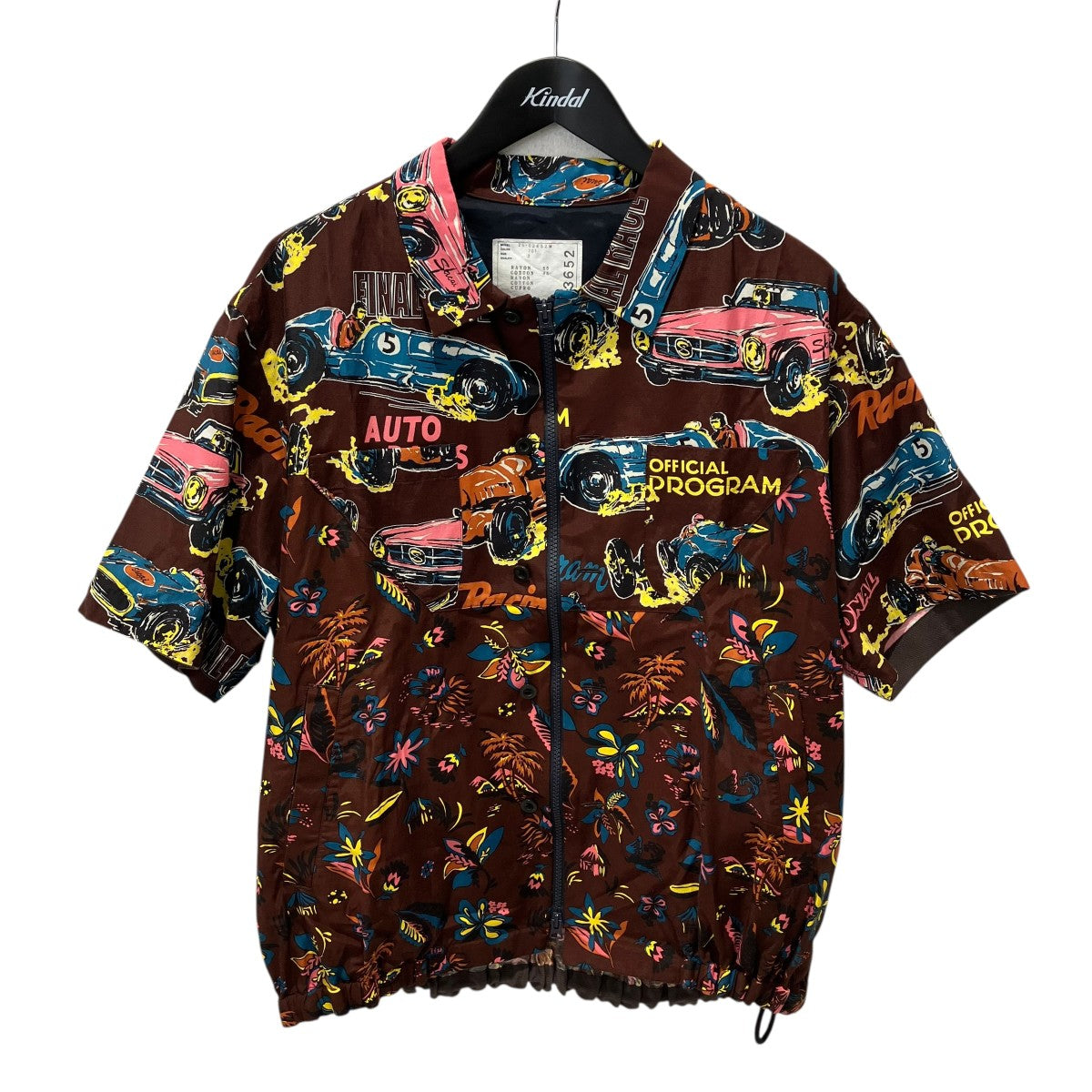 sacai 25SSCar Race Tropical Print Zip Shirt半袖シャツ25-03652M 古着・中古-1枚目のアイテム画像