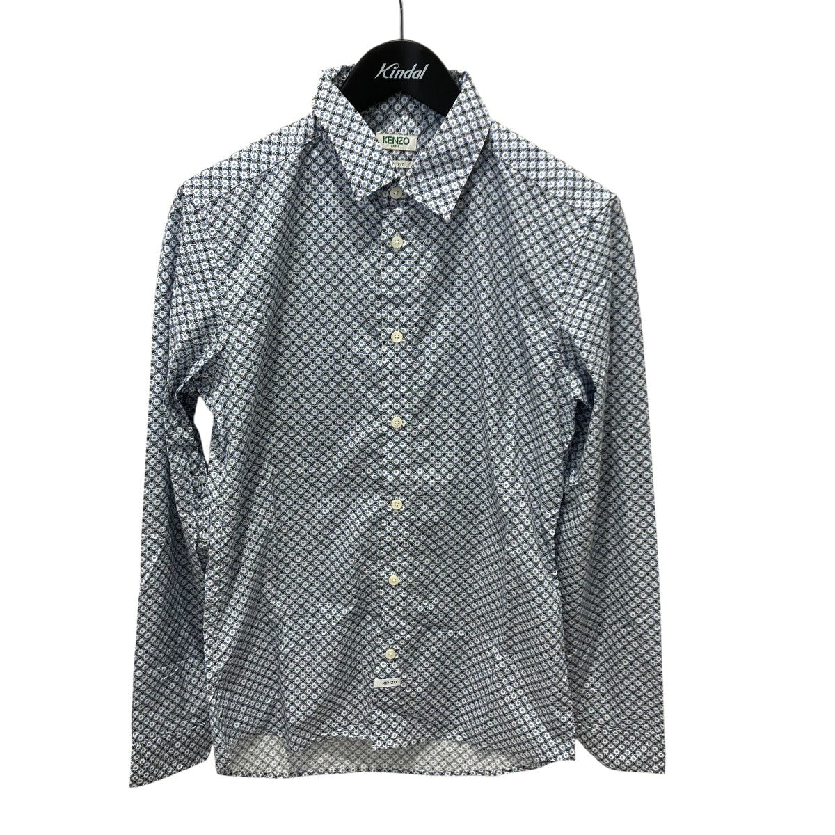 KENZO Tiger Monogram Poplin Slim Shirt総柄シャツF965CH2001KJ 古着・中古-1枚目のアイテム画像