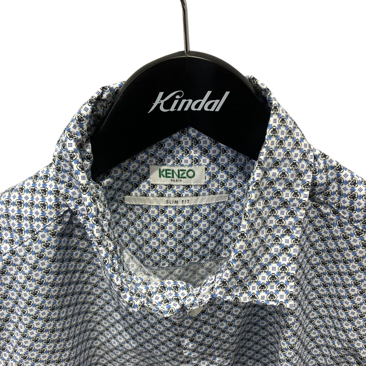 KENZO Tiger Monogram Poplin Slim Shirt総柄シャツF965CH2001KJ 古着・中古-3枚目のアイテム画像