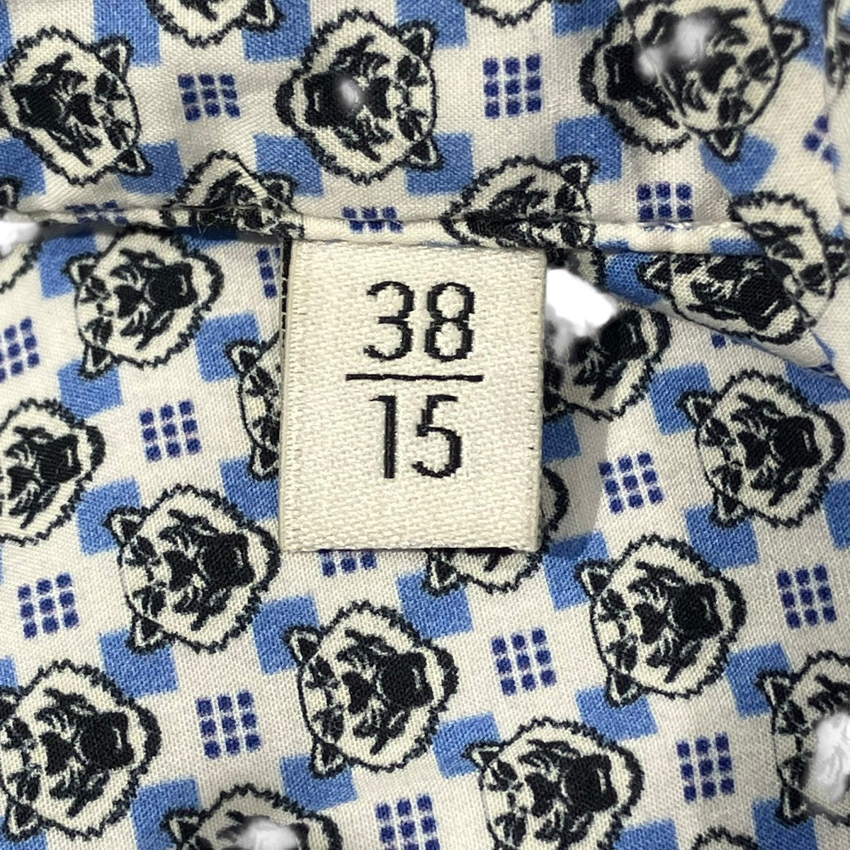 KENZO Tiger Monogram Poplin Slim Shirt総柄シャツF965CH2001KJ 古着・中古-6枚目のアイテム画像