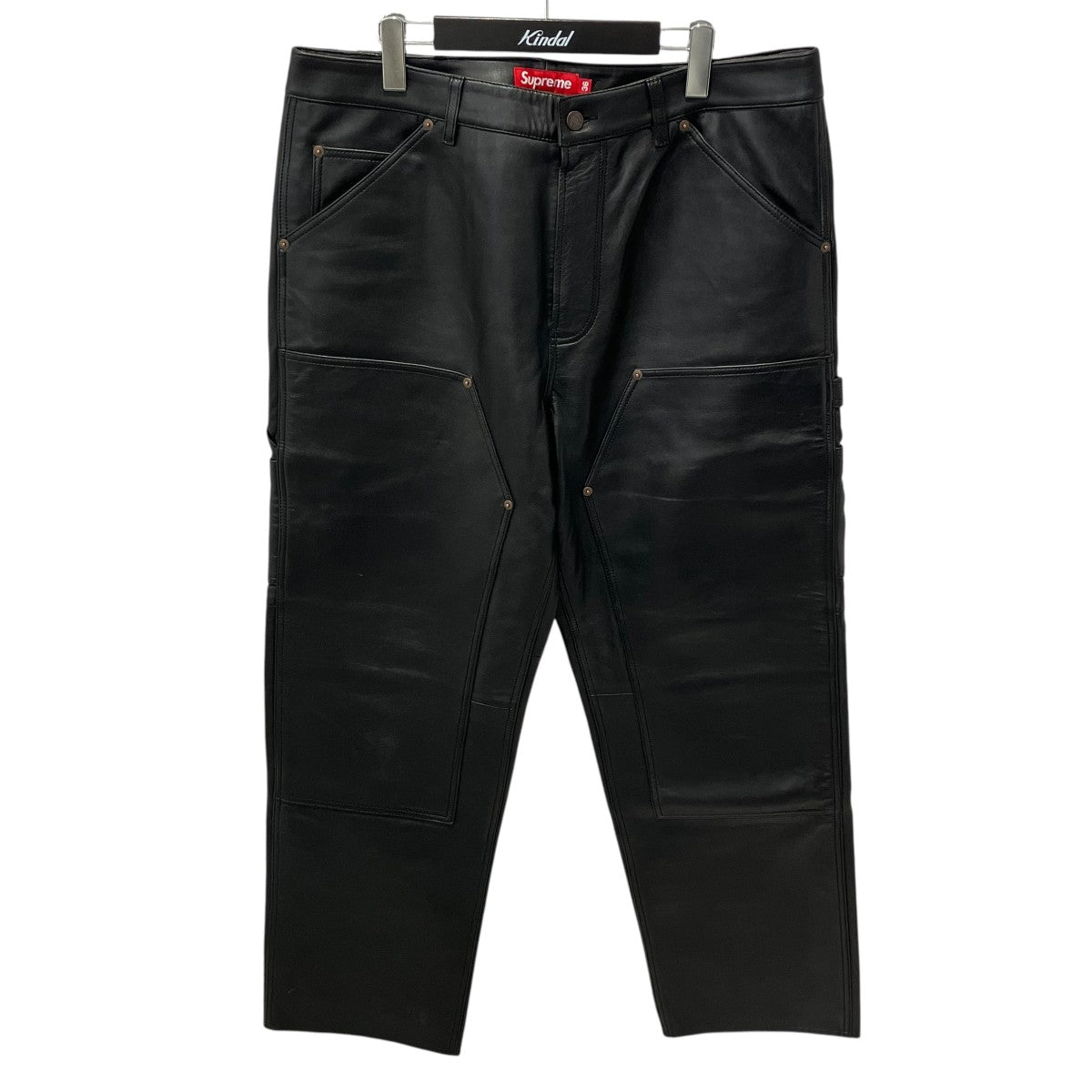 Leather Double Knee Painter Pant BlackレザーパンツSUP-FW23-084