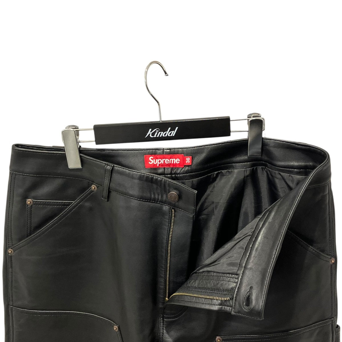 Leather Double Knee Painter Pant BlackレザーパンツSUP-FW23-084