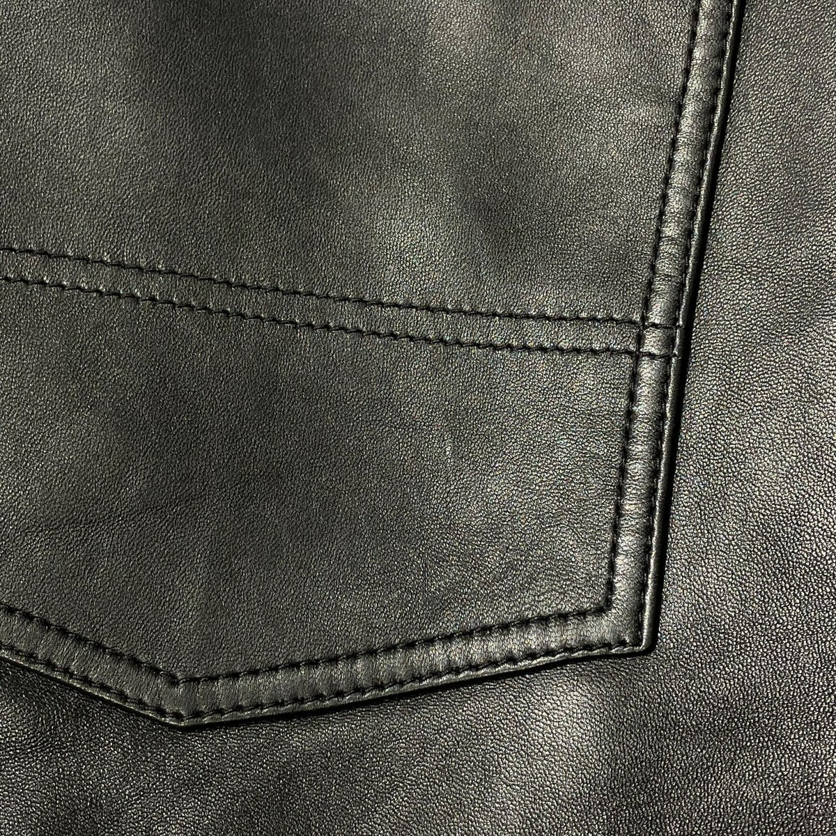Leather Double Knee Painter Pant BlackレザーパンツSUP-FW23-084