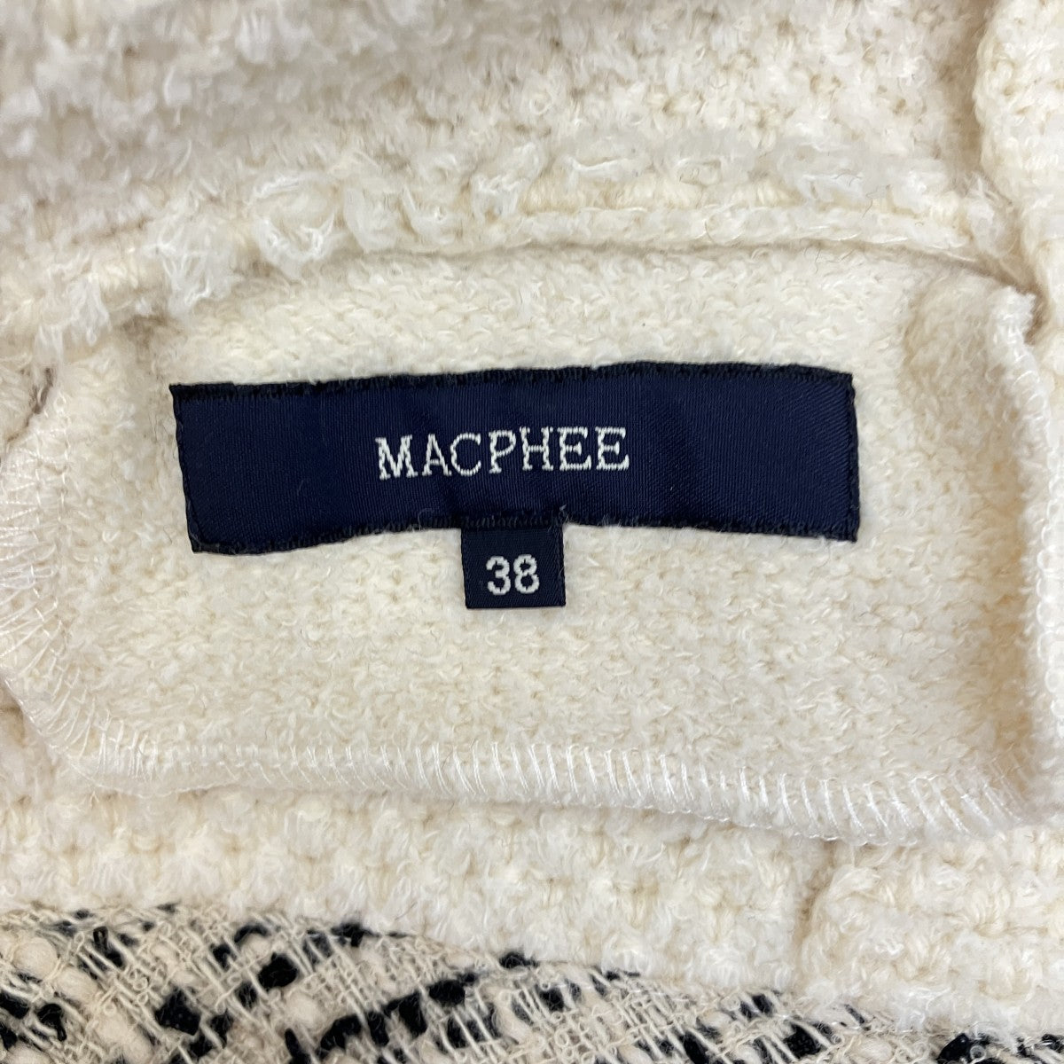 MACPHEE 12-07-95-07306 チェーン装飾ファンシーツイードノーカラージャケット 古着・中古-5枚目のアイテム画像