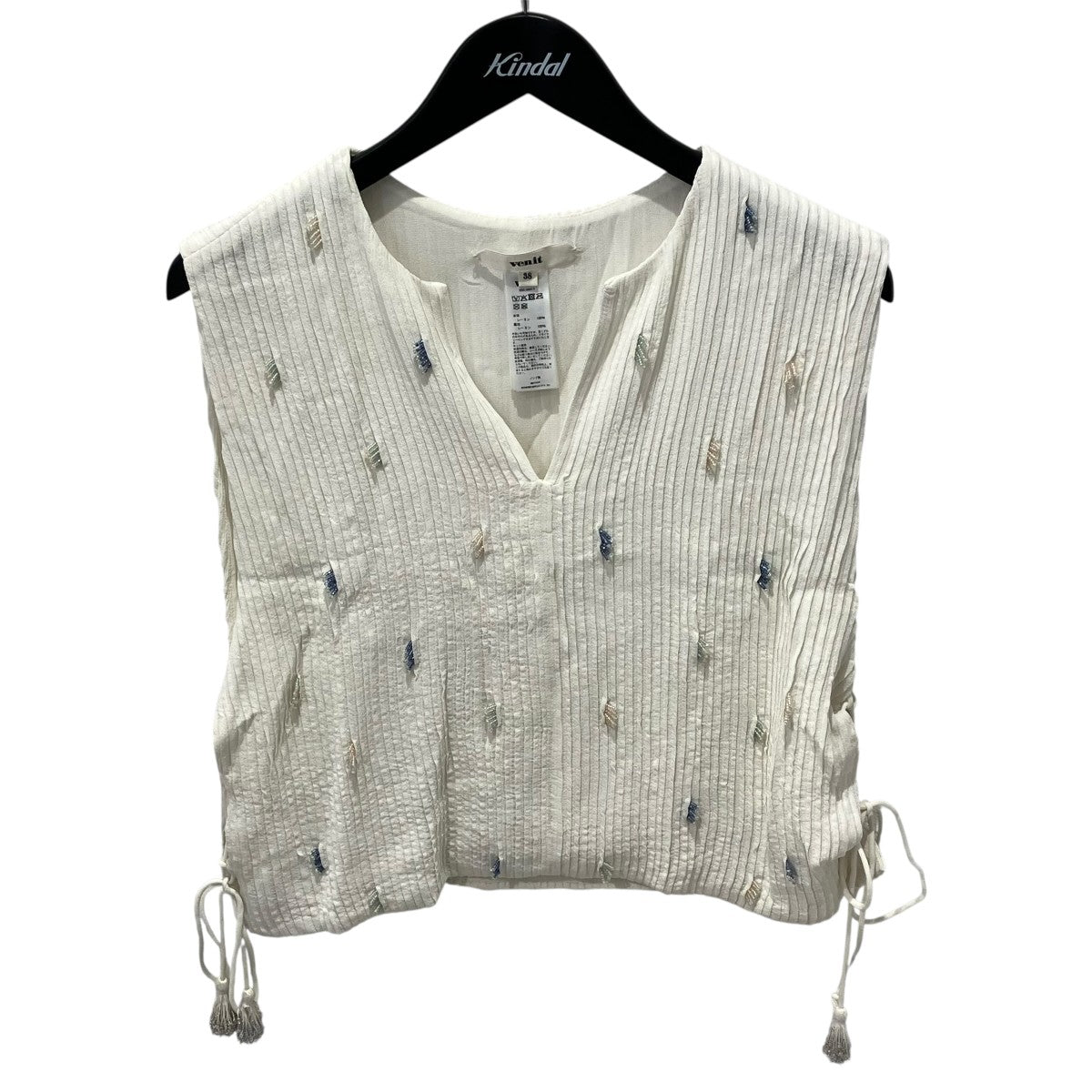 PIN TUCK EMBROIDERYベストVEG-5623-A