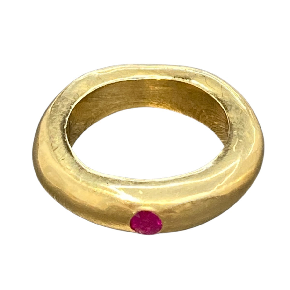 skiny single faceted rubyリング
