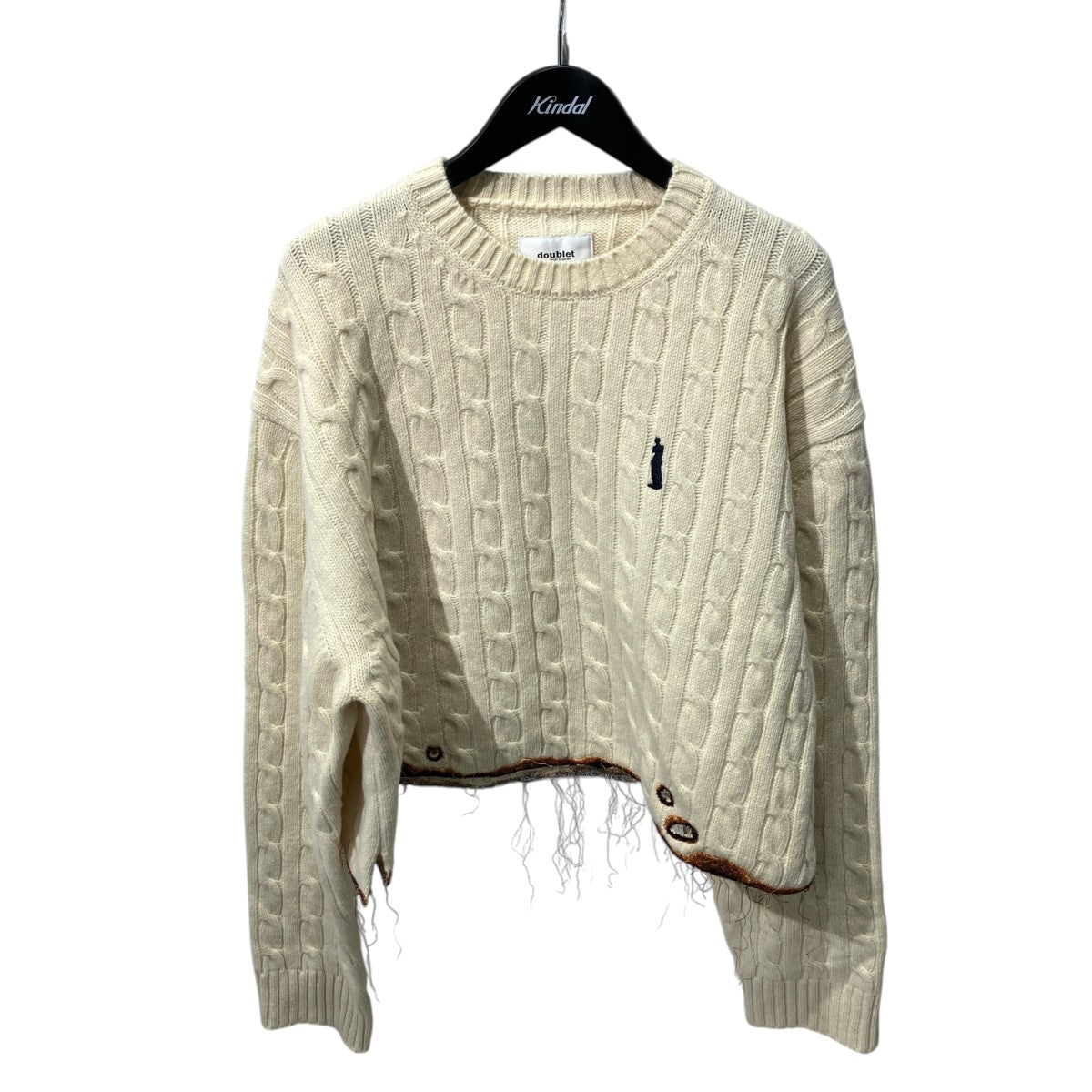 doublet BURNIG EMBROIDERY KNIT PULLOVERショートニット22AW47KN89 古着・中古-1枚目のアイテム画像