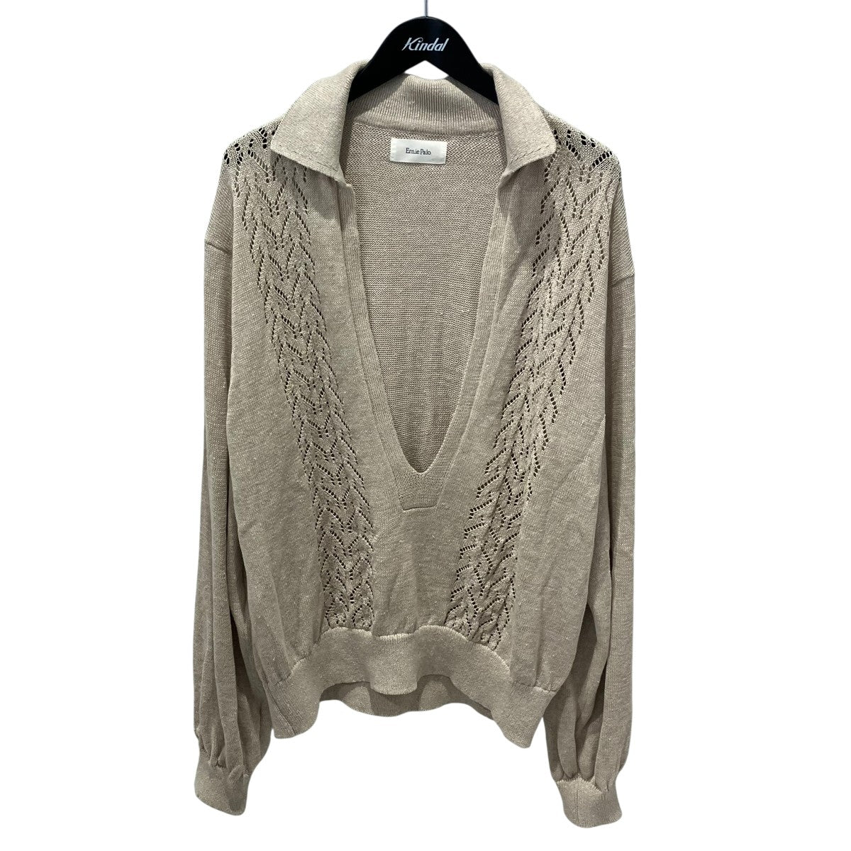 26SSLinen Vneck Knitニット
