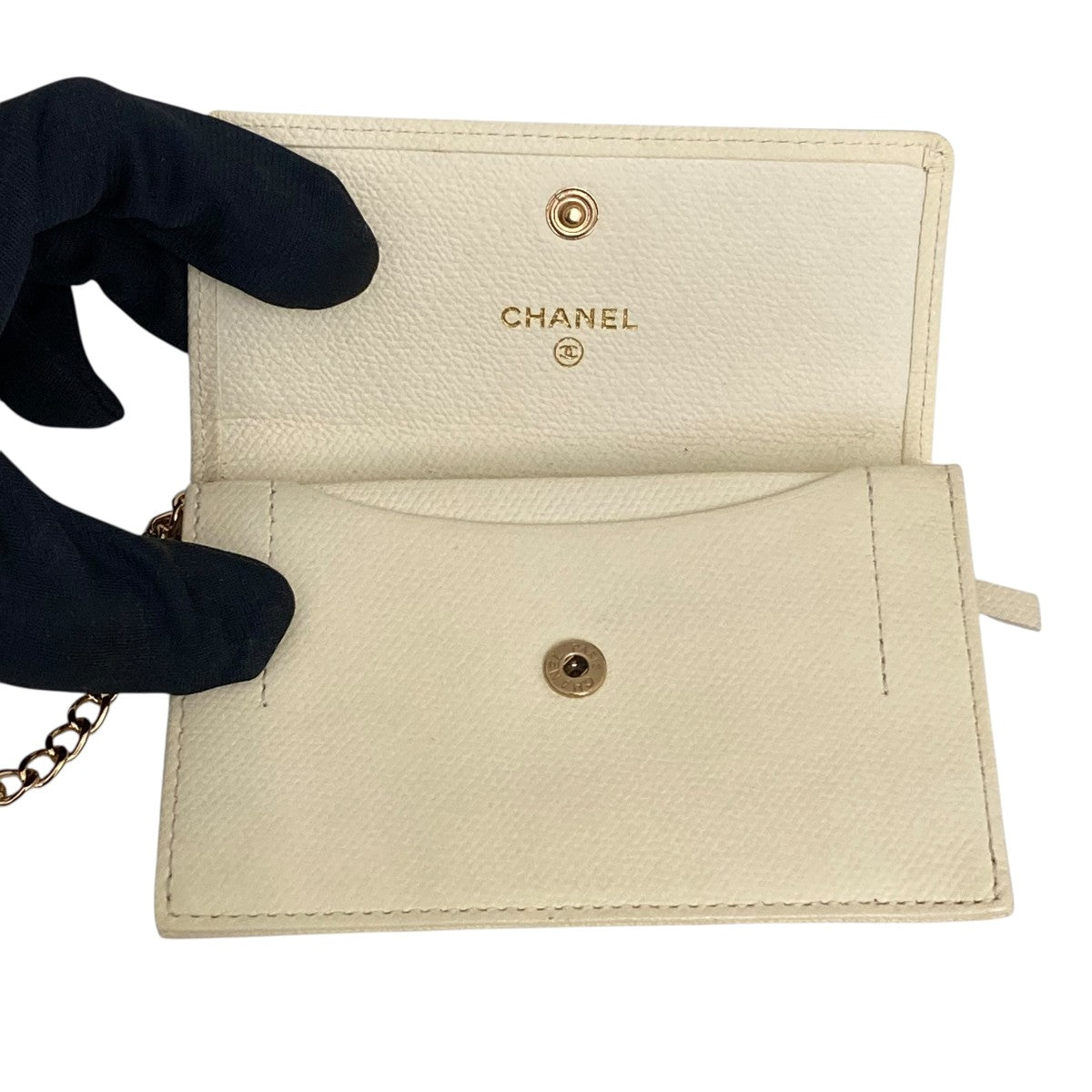 シャネル　キャンバス　キーリング付き　ケース　カードケース　箱付き CHANEL(シャネル) VINTAGE キーリング付きカードケース 100