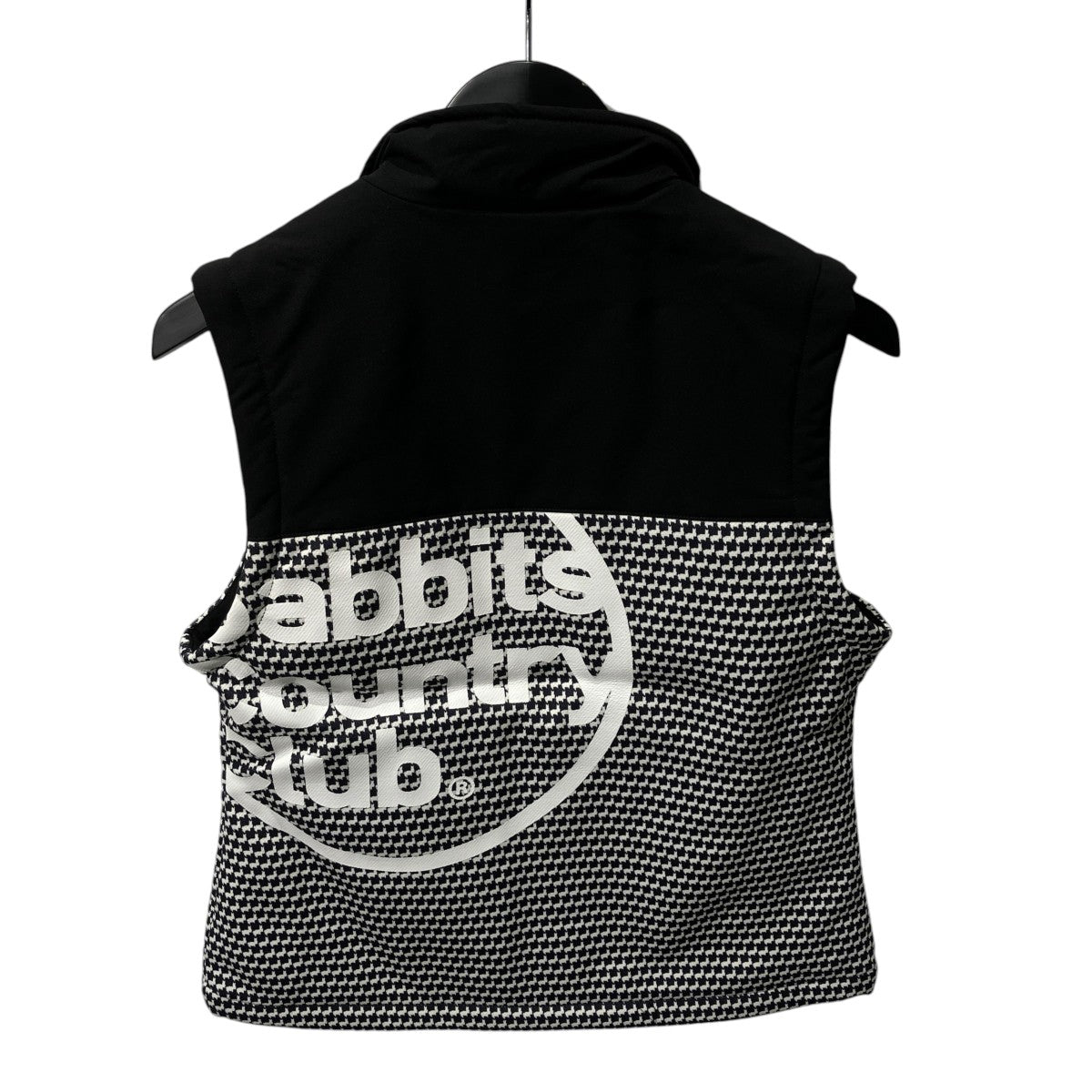 FR2 GOLF Rabbit Houndstooth Pattern Switching Padded VESTダウンベストRGJ030 古着・中古-2枚目のアイテム画像