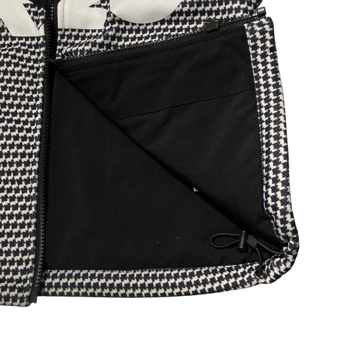 FR2 GOLF Rabbit Houndstooth Pattern Switching Padded VESTダウンベストRGJ030 古着・中古-4枚目のアイテム画像