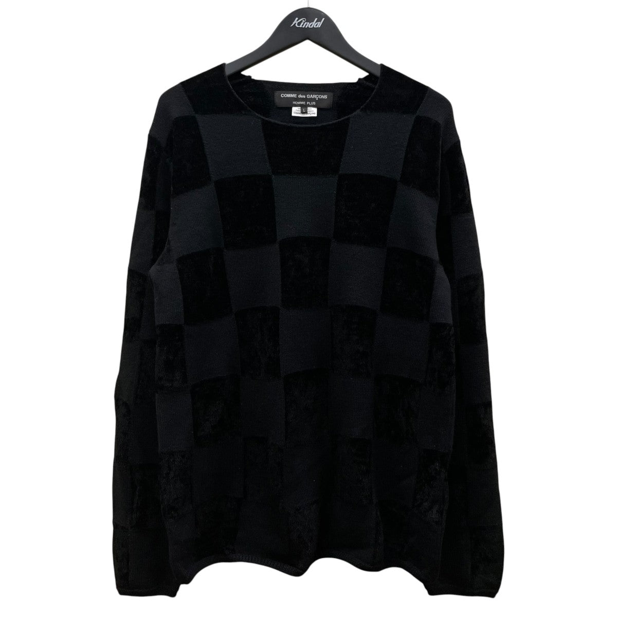 19AWCHECKERED PATTERN INTARSIA KNITブロックチェック柄 ニットPD-N015