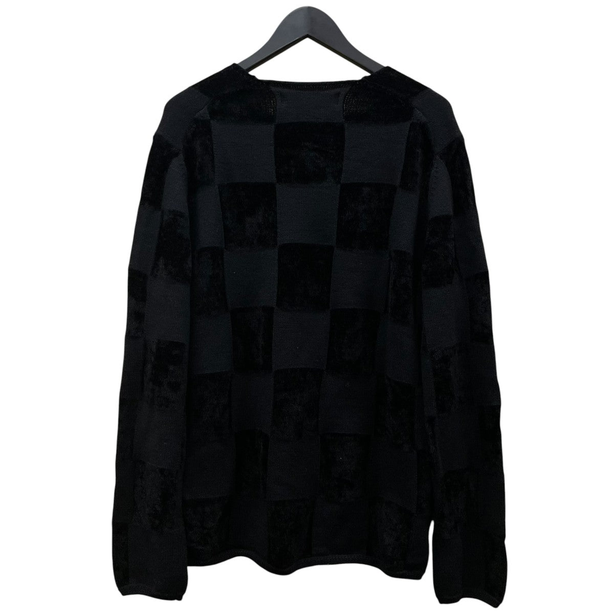 19AWCHECKERED PATTERN INTARSIA KNITブロックチェック柄 ニットPD-N015